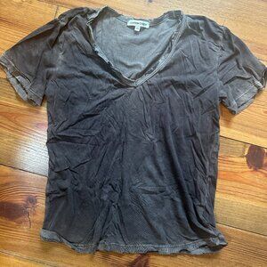 COTTON CITIZEN - brown v-neck tee